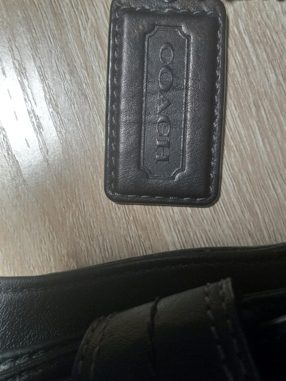 COACH Black Leather Shoulder Bag with Signature Tag - Picture 13 of 13
